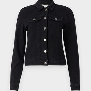 Haute qualité nouvelle veste en jean pour femmes noires lavées poches poitrine et fermeture à boutons conçus pour les femmes pour toutes les saisons confort - Product Image 6