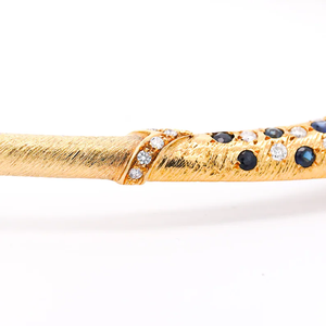 Gargantilla de leopardo de oro amarillo auténtico de 18 quilates para mujer, joyería de moda de aleación de Zinc chapada en oro de diamante Natural y zafiro - Product Image 3