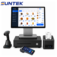 Système de point de vente SUNTEK SC5, écran double Android 16 de 15,6 pouces, tout-en-un, caisse enregistreuse, terminal NFC WiFi 6 pour restaurant, commerce de détail