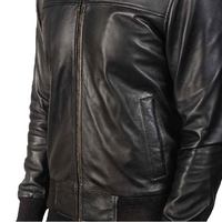 Blouson aviateur en cuir noir pour homme avec une qualité supérieure, un ajustement élégant, un matériau durable, une chaleur hivernale et un confort pour un usage quotidien