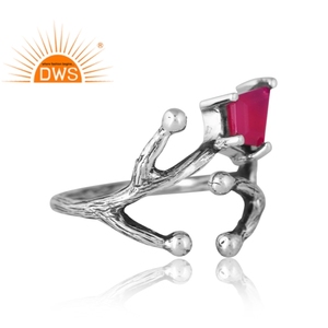 Nuevo diseño elegante anillo de piedras preciosas de Calcedonia Rosa Natural de plata esterlina diseño personalizado joyería para mujer regalo para ella - Product Image 4