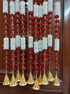 Mogra artificial y cuentas de flores de rosas rojas guirnaldas colgantes de pared para todos los festivales y decoración de ocasiones especiales - Product Image 6