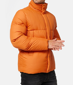 Veste matelassée pour homme, col montant, fermeture éclair, surdimensionnée, grande taille, hiver, épaisse, chaude, logo personnalisé, vêtements à bulles - Product Image 1