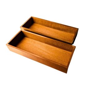 Bandeja Grande Rectangular de Madera Color Marrón Primario, Bandeja para Servir, Decoración, Apilable, para Servir Postres, Disponible para la Venta - Product Image 1