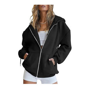 Sweats à capuche zippés personnalisés sweat à capuche en coton sweat femmes épaule tombante à capuche pour femme pas cher prix respirant en gros 2025 - Product Image 5