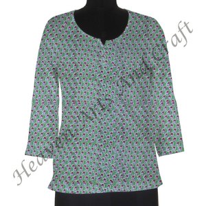 Handmade <b>Hand</b> Block Printed Short Maxi Style Kurta <b>Set</b> For Women Wedding & Diwali Wear Dress Ethnic Indian Kurta - Product Image 6