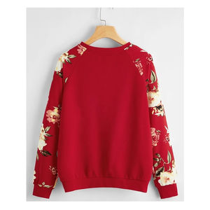 Sweat-shirt à col rond à imprimé floral pour femmes de qualité supérieure avec conception de logo personnalisé Technique de lavage à l'acide pour l'hiver - Product Image 2