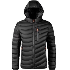 Hommes grande taille haute rue Style imperméable nylon bulle chaud hommes vestes col montant bouffant capuche manteau d'hiver fermeture à glissière - Product Image 3