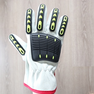 Guantes Resistentes para Trabajo Pesado en la Industria del Petróleo y Gas con Protección Contra Vibraciones TPR, Guantes de Seguridad de Cuero Sintético para Trabajo Industrial - Product Image 4