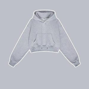 Vêtements populaires pour femmes sweat à capuche personnalisé de haute qualité hauts courts en polaire chaude sweat à capuche court et sweats - Product Image 6