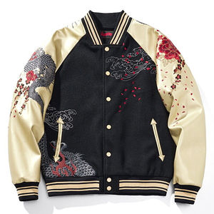 Chaqueta Bomber de Lana Personalizada de Alta Calidad para Hombre, con Cuello Alto, Bordado de Chenilla, Impermeable y Transpirable para Invierno - Product Image 1