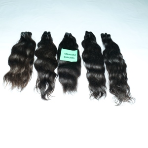 Extensiones de Cabello Humano 100% de Alta Calidad, Cabello Virgen Indio sin Procesar de un Solo Donante, Cutícula Alineada, Color Natural, Ondulado - Product Image 2