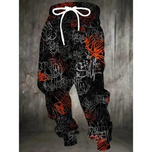 Pantalones Deportivos de Moda para Hombre 2026, Pantalones Jogger Casuales de Corte Holgado con Estampado Pintado, Cómodos, de Mezcla de Poliéster, de Secado Rápido, con Cintura de Felpa - Product Image 4