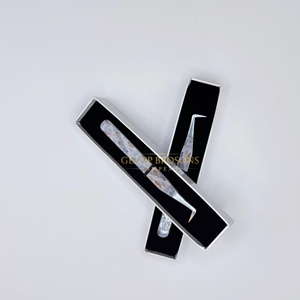 Puntas de acero inoxidable plateadas para extensión de pestañas, con revestimiento de papel de 10 mm, antiaestáticas, antimagnéticas, de 90 grados, para volumen y aislamiento. - Product Image 5