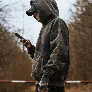 Sweat à capuche pour homme personnalisé délavé à l'acide style streetwear coton doux mélangé avec logo personnalisé broderie impression par sublimation en vrac - Product Image 6