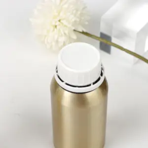 Bottiglia di olio essenziale di fragranza in alluminio oro lucido con logo personalizzato di fabbrica con tappo antifurto