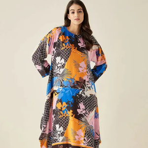 Fabricantes de ropa Productos de envío directo personalizados 2024 Vestido de alta calidad Manga corta Maxi Diseñador Ropa de mujer Vestido - Product Image 1