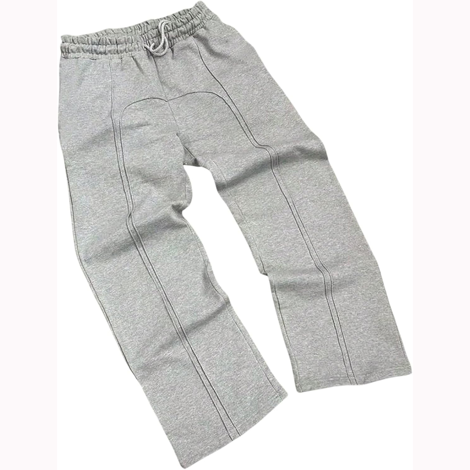 New Men's Regular Wide Leg Sweatpants Y2K Drawstring Elastic Waist Workout Gym Jogger Trousers Streetwear Winter