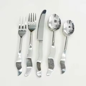 Mirrored Polished Brass & Stainless Steel Flatware Set Dinner Cutlery Including <b>Soup</b> & Rice <b>Spoon</b> - Product Image 6