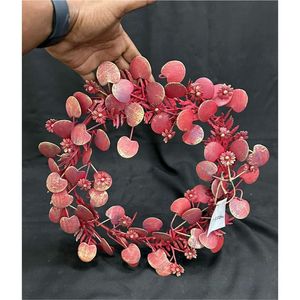 Guirnalda Navideña Rústica de Metal Rojo, Adorno Colgante para Pared, Arte de Silueta Navideña, Guirnalda de Metal Reutilizable para Decoración de Fiestas y Eventos - Product Image 2