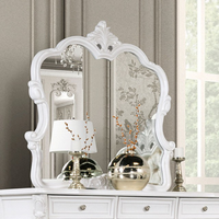 Ensemble de chambre à coucher traditionnel Queen en bois massif avec cadre en bois d'acajou finition blanche de haute qualité pour usage intérieur