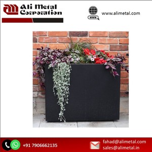 Pequeña caja de maceta de acero galvanizado, decoración de jardín de Metal con recubrimiento en polvo para flores y decoración del hogar al aire libre - Product Image 2