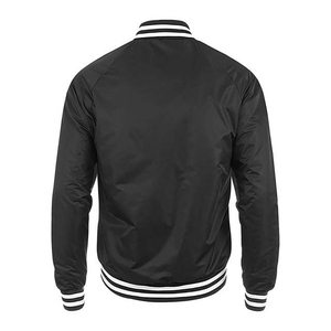 Chaqueta de bombardero para hombre, chaqueta de satén ligera con botones a rayas informales para hombre, chaqueta de satén de béisbol universitario para hombre OEM - Product Image 3