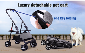 Carrito para mascotas con estructura de acero y freno de rueda fuerte, fabricante estándar, duradero, de alta calidad, estilo cochecito para mascotas - Product Image 6