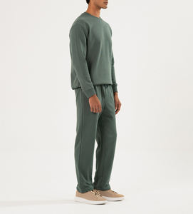 Ensemble de survêtement vert pour homme, sweat-shirt à col rond, pantalon de jogging, streetwear, style décontracté, tenue athlétique, décontractée, 100% coton - Product Image 6