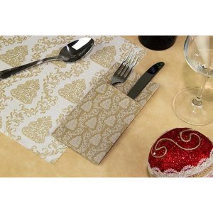 Serviettes de table en papier Kanguro, motif Nantes blanc, 40x40cm, en bois, douces et absorbantes, 240 pièces, B2B - Product Image 1