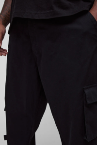 OEM/ODM 100% pantalones de chándal de algodón para hombre personalizado 3D puff impreso Logo Color negro sólido Streetwear pantalones de chándal para hombre - Product Image 2