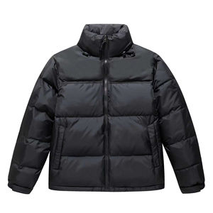 Veste d'hiver personnalisée pour hommes de grande taille Manteau bouffant à capuche avec logo à l'avant Style sportif décontracté - Product Image 2