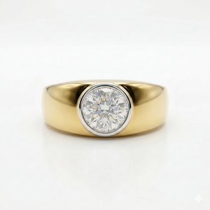 Bague pour homme en moissanite taille ronde, élégante, en argent sterling - Product Image 1