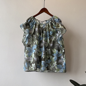 Camicetta estiva a maniche corte in Chiffon Chiffon monospalla da donna Amoji - Product Image 5