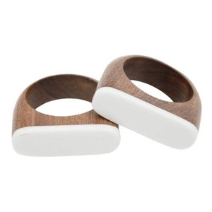Home Flow <b>Small</b> <b>White</b> Napkin Ring Wood Napkin Rings or Holder Kitchen Accessories Napkin Ring for Luxury Wedding Christmas Party - Product Image 1