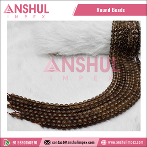 2022 New Arrival Premium Quality 10mm Smoky Quartz Gemstone Round Loose <b>Beads</b>/ <b>Stone</b> <b>Beads</b> From India - Product Image 5