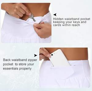 Short de course à séchage rapide taille haute pour femme Short d'entraînement athlétique avec doublure en maille et poches zippées - Product Image 4