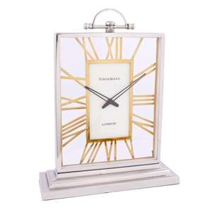 Horloge de table en métal, fournitures de bureau et de maison, idées cadeaux uniques, horloge de bureau décorative, affichage antidérapant - Product Image 2