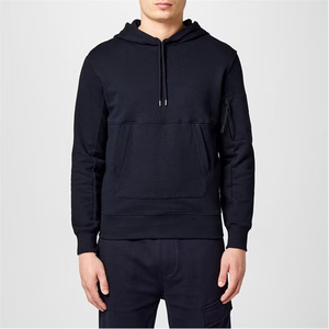 Sudadera clásica con bolsillo de canguro para Sudadera con capucha de moda unisex Sudadera con capucha de palangre negra con bolsillos laterales - Product Image 3