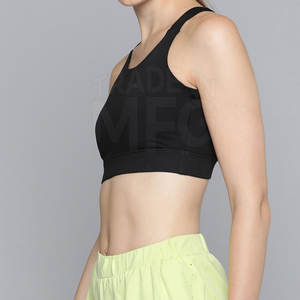 บราออกกำลังกายบุนวมไร้รอยต่อสำหรับผู้หญิงระบายอากาศได้โลโก้ด้านหน้าขนาดใหญ่พิเศษสำหรับยิมและโยคะ - Product Image 3