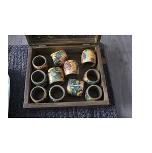 Anillos de Servilleta Coloridos Tejidos con Cuentas Naturales, Anillos de Servilleta para Bodas, Suministros para Hoteles y Restaurantes - Product Image 1