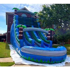 Tobogán Acuático Inflable Gigante de PVC Comercial, Doble Carril, Tobogán Acuático Inflable Grande, Equipo de Parque Acuático Inflable para Alquiler en Eventos - Product Image 1