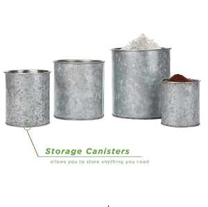 ภาชนะเก็บอาหารสำหรับตกแต่งเครื่องครัวดีไซน์โลหะชุบสังกะสีสำหรับเก็บและเก็บรักษาอาหาร - Product Image 3