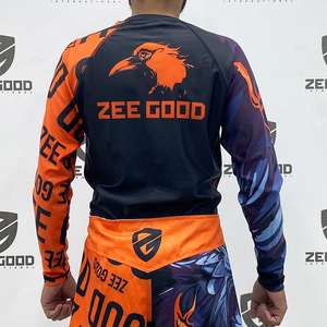 Alta calidad personalizado impreso hombres Rash Guard compresión MMA BJJ pantalones cortos Muay Thai Jiu Jitsu Kimono frente artes marciales estiramiento - Product Image 2