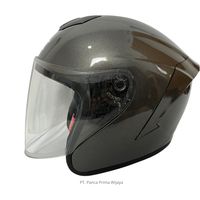 Casque de moto ouvert CRX AK-1 de haute qualité, finition métallique brillante, doublure en mousse ABS, certifié SNI, casque de sécurité pour adultes