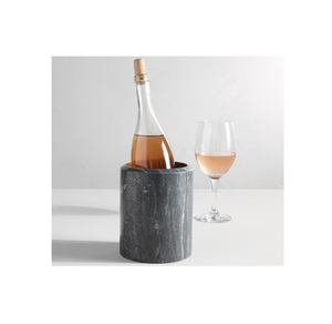 Enfriador de botellas de vino de mármol blanco natural de 4,2 "X 6", artículo de bar para restaurantes y color negro - Product Image 1