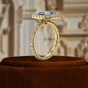 แหวนหมั้นเพชรเพาะเลี้ยง 1 กะรัต, แหวนทองคำแท้ 14k ประดับเพชรเต็มวง, แหวนแต่งงานแบบวงแหวนเพชรเต็มวงพร้อมวงแหวนซ่อน - Product Image 4