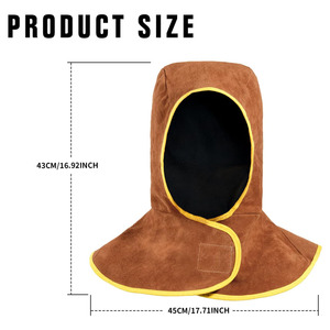 Leather Welding Hood With Neck Shoulder Drape Protective Cover Flame Retardant Heat Resistant Welding Neck Protector - Product Image 2