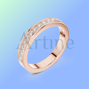 Glowaria Jewels 14K Classic Halo Moissanite Bague de fiançailles en or massif avec diamant - Product Image 1