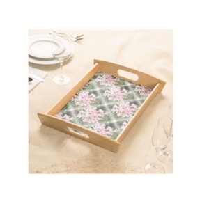 Nuevo diseño atractivo Utensilios de cocina para el hogar Bandeja para servir alimentos de madera con asas de metal Servicio de té y café para proveedor mayorista - Product Image 3